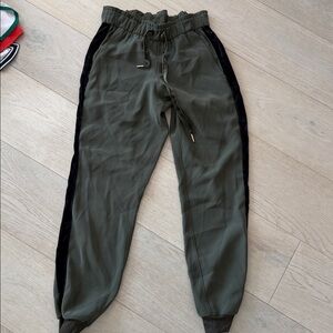lululemon athletica Olive Green Track Pants with Black Accents